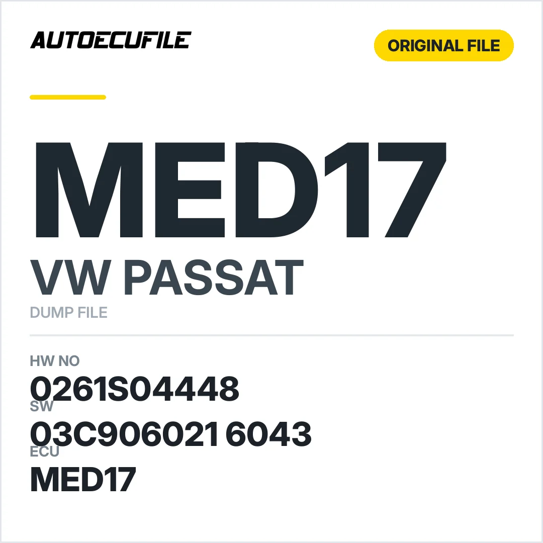 VW PASSAT MED17 03C906021 6043 1037535517 DUMP