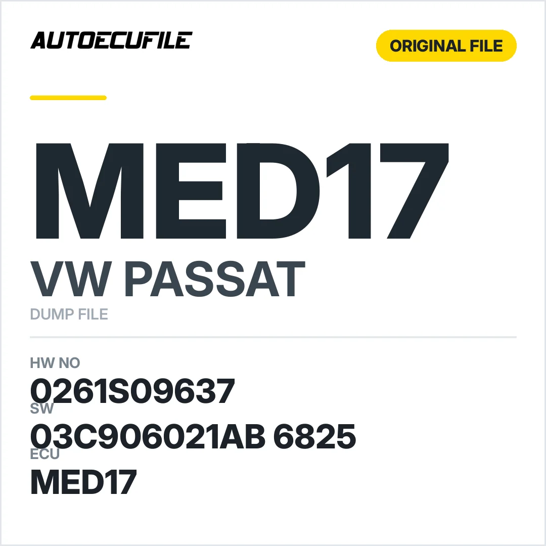 VW PASSAT MED17 03C906021AB 6825 1037540076 DUMP
