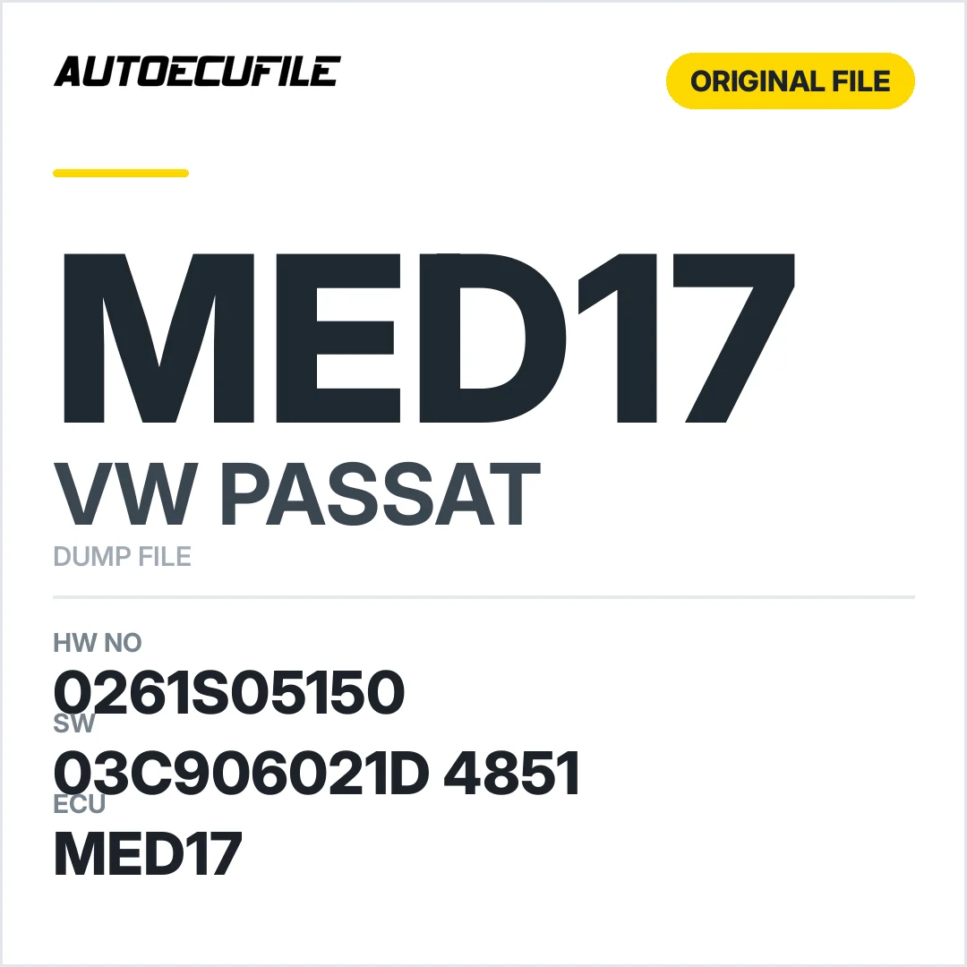 VW PASSAT MED17 03C906021D 4851 1037502803 DUMP