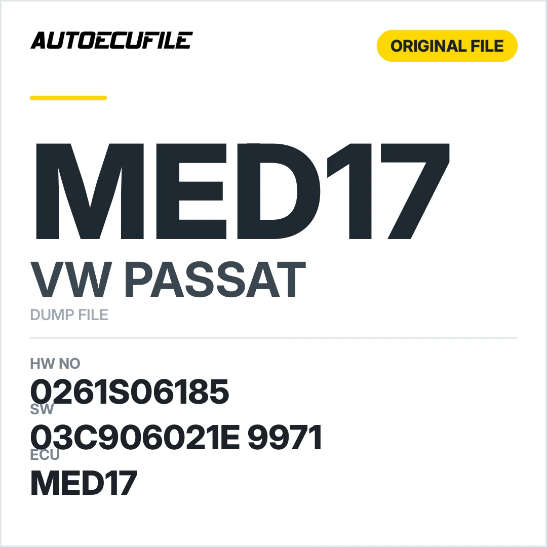 VW PASSAT MED17 03C906021E 9971 1037535533 DUMP
