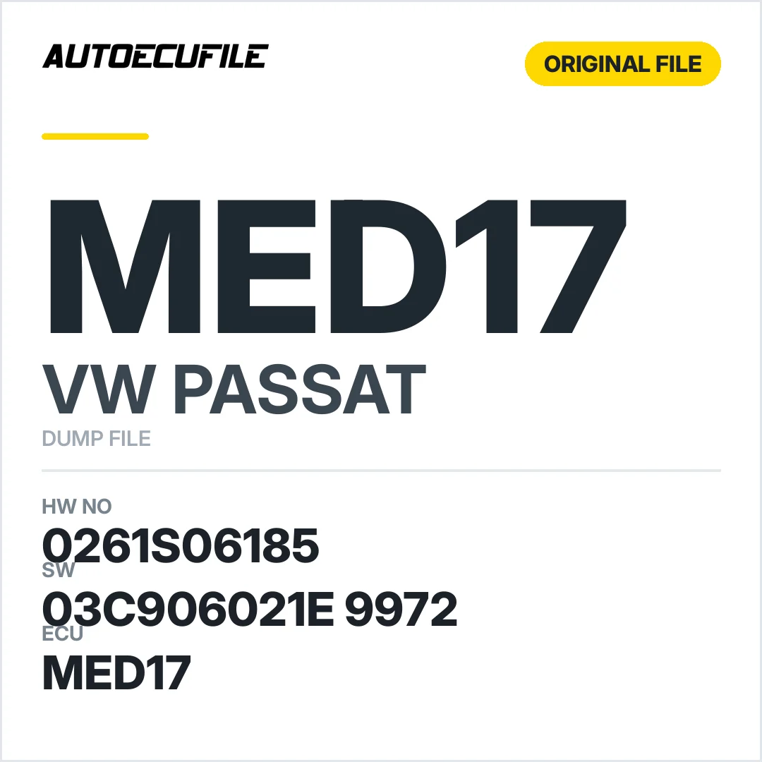 VW PASSAT MED17 03C906021E 9972 1037539335 DUMP