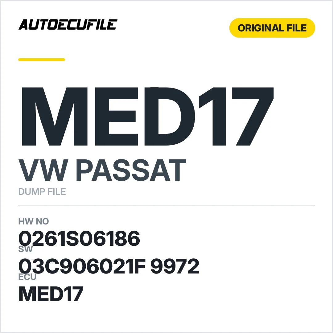 VW PASSAT MED17 03C906021F 9972 1037539325 DUMP