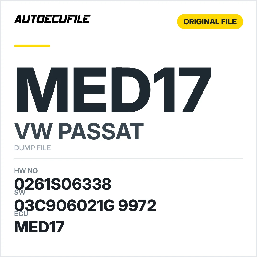 VW PASSAT MED17 03C906021G 9972 1037539323 DUMP