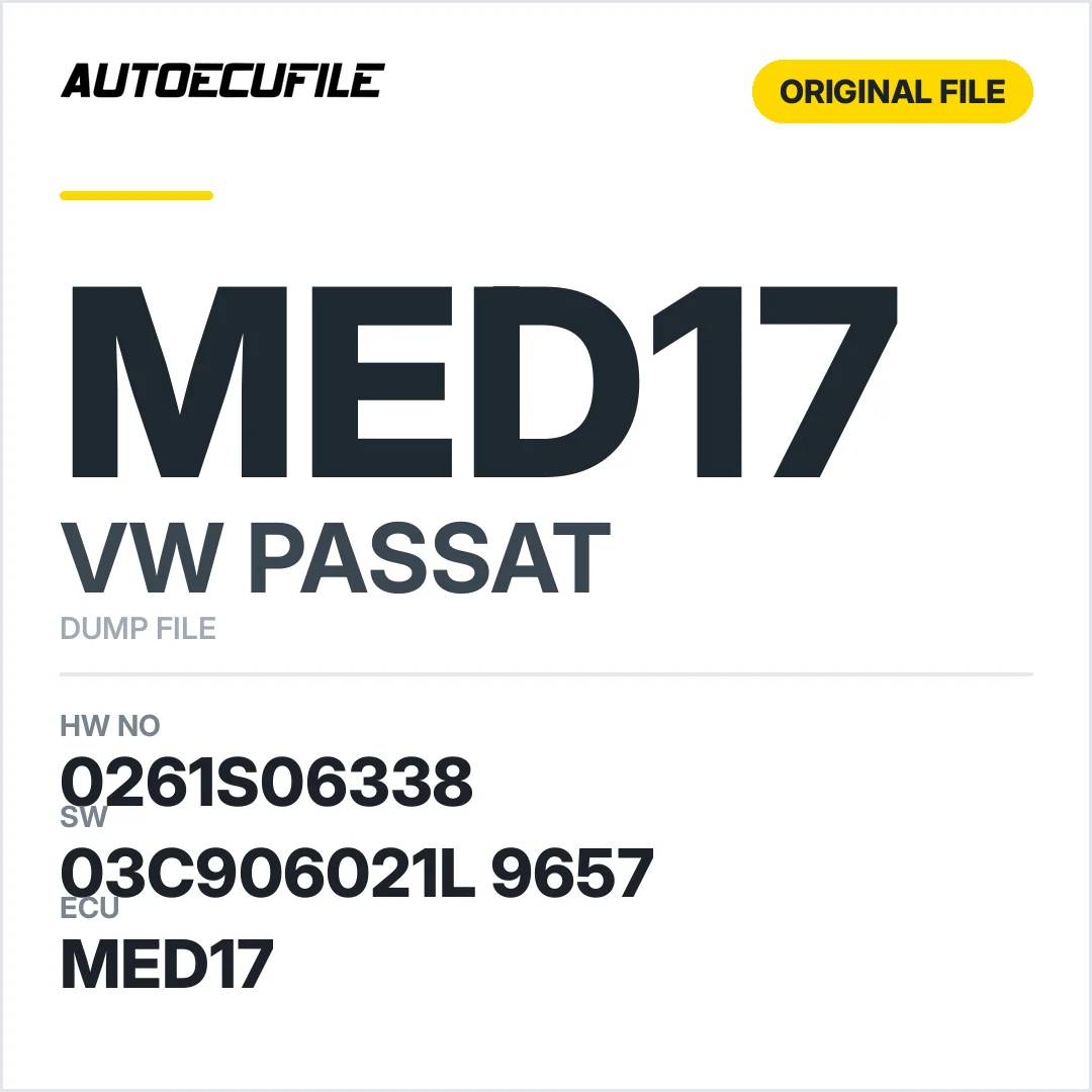 VW PASSAT MED17 03C906021L 9657 1037522390 DUMP