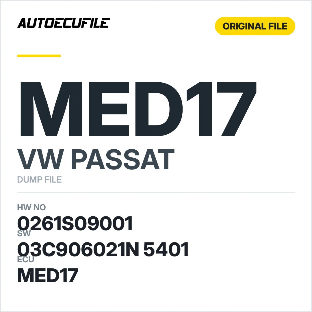 VW PASSAT MED17 03C906021N 5401 1037533656 DUMP
