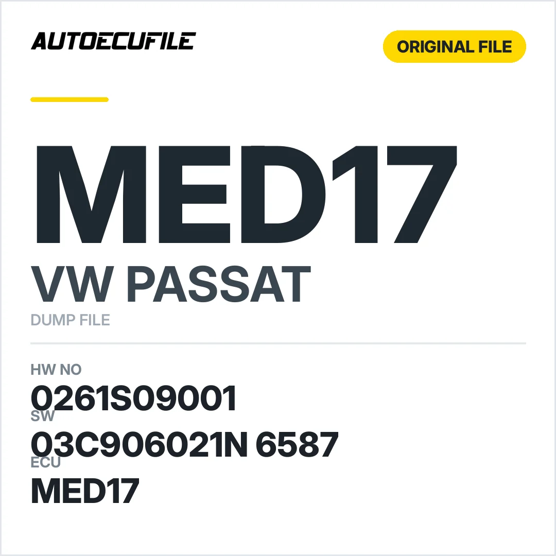 VW PASSAT MED17 03C906021N 6587 1037539341 DUMP