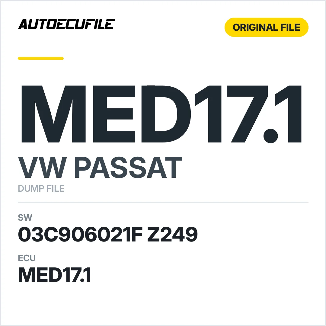 VW PASSAT MED17.1 03C906021F Z249 DUMP