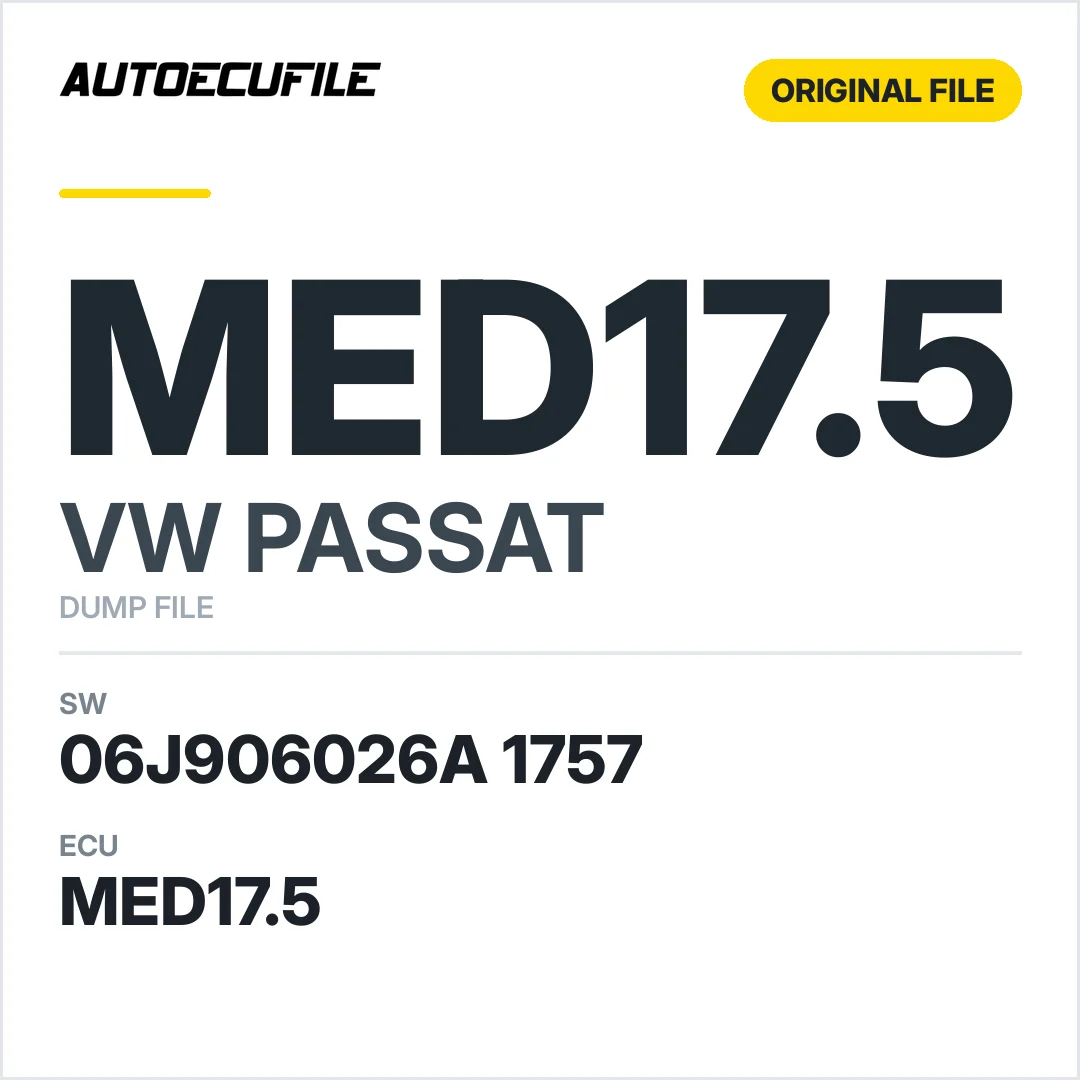 VW PASSAT MED17.5 06J906026A 1757 1037391698 DUMP
