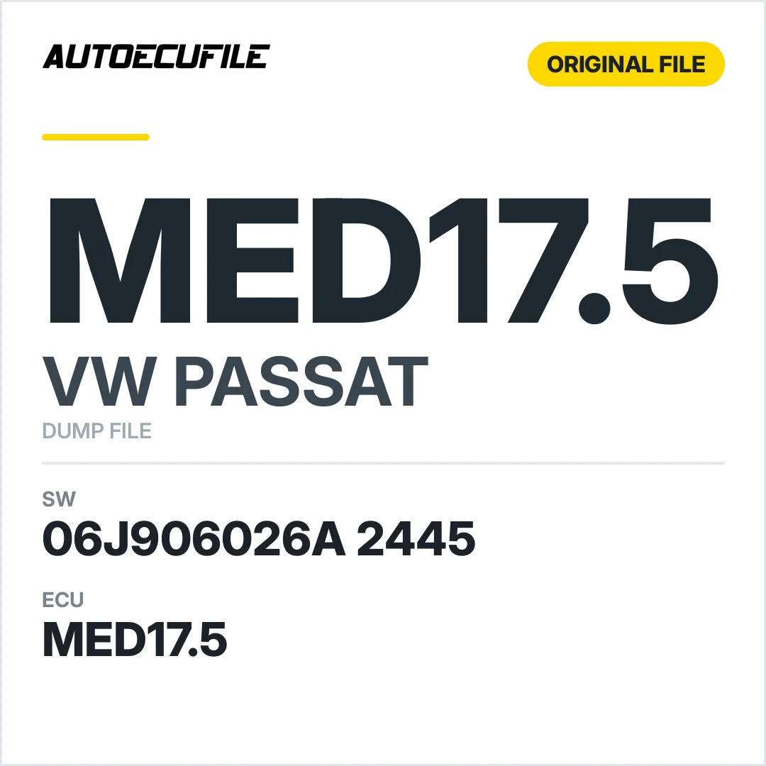 VW PASSAT MED17.5 06J906026A 2445 1037393907 DUMP