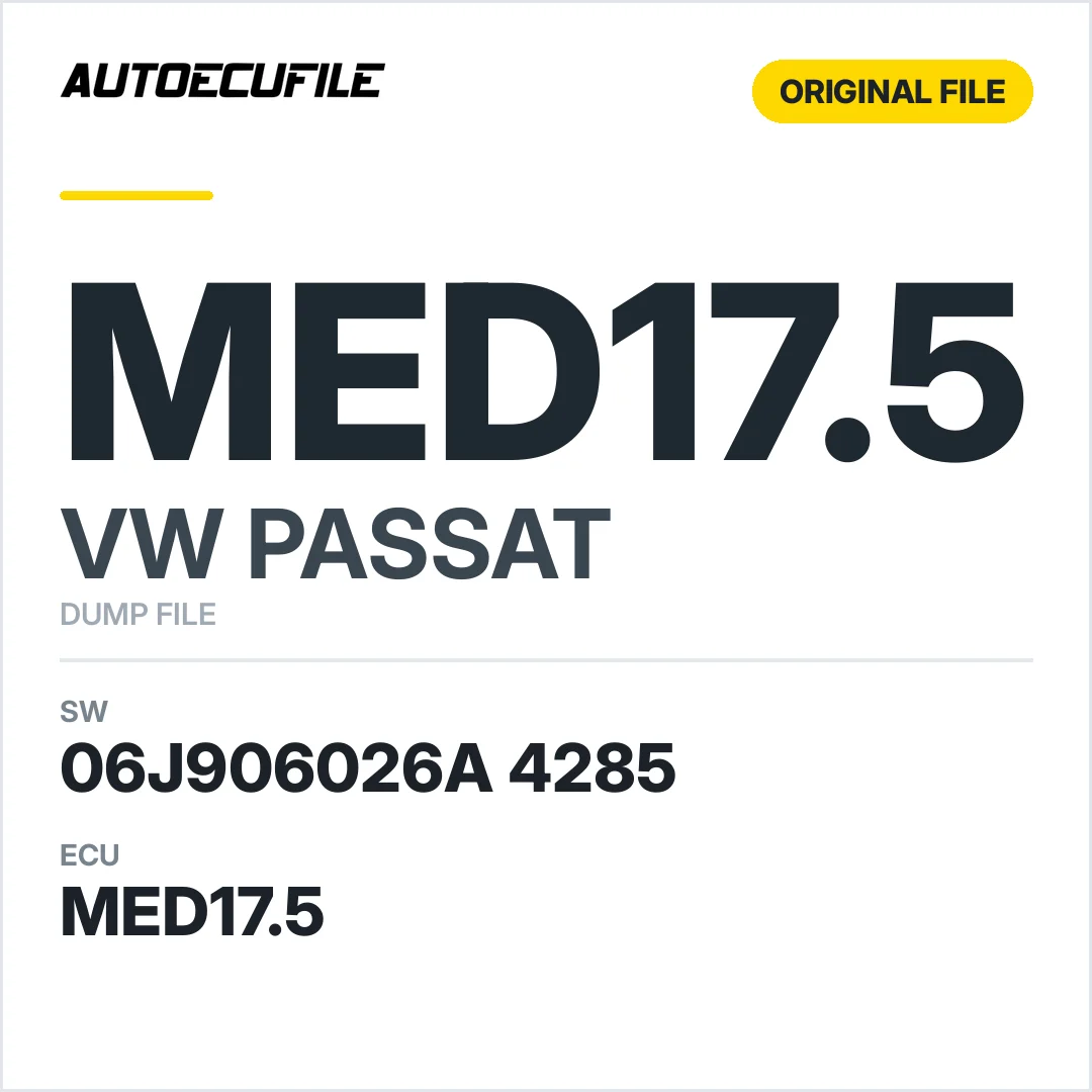 VW PASSAT MED17.5 06J906026A 4285 1037400829 DUMP