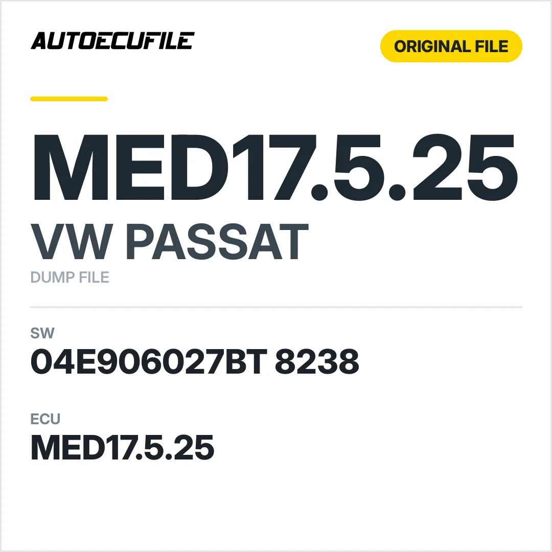 VW PASSAT MED17.5.25 04E906027BT 8238 1037548596 DUMP