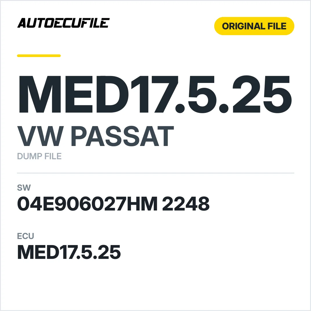 VW PASSAT MED17.5.25 04E906027HM 2248 1037555840 DUMP