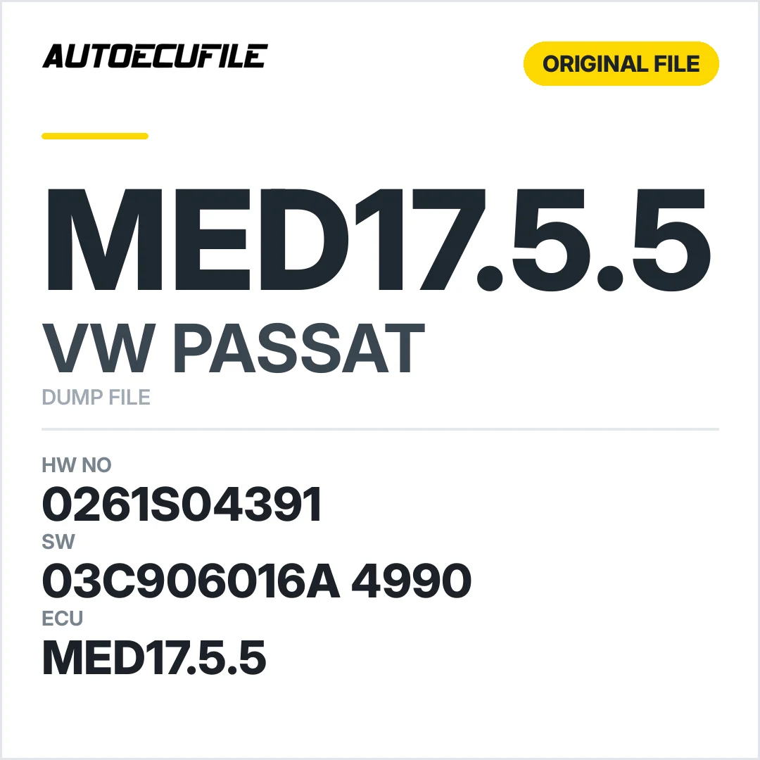 VW PASSAT MED17.5.5 03C906016A 4990 1037502178 DUMP