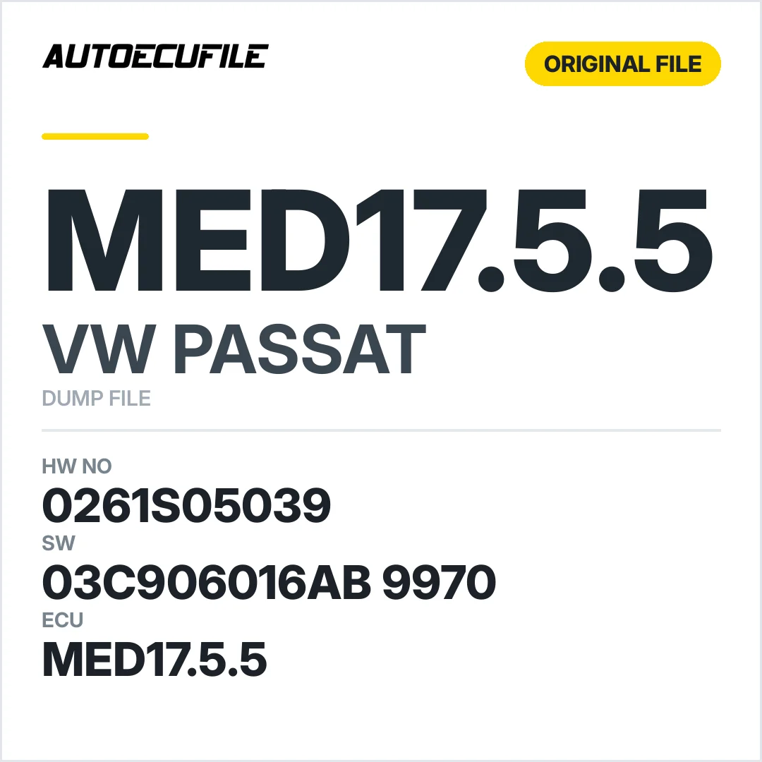 VW PASSAT MED17.5.5 03C906016AB 9970 1037539155 DUMP