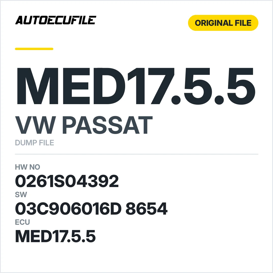 VW PASSAT MED17.5.5 03C906016D 8654 1037515449 DUMP