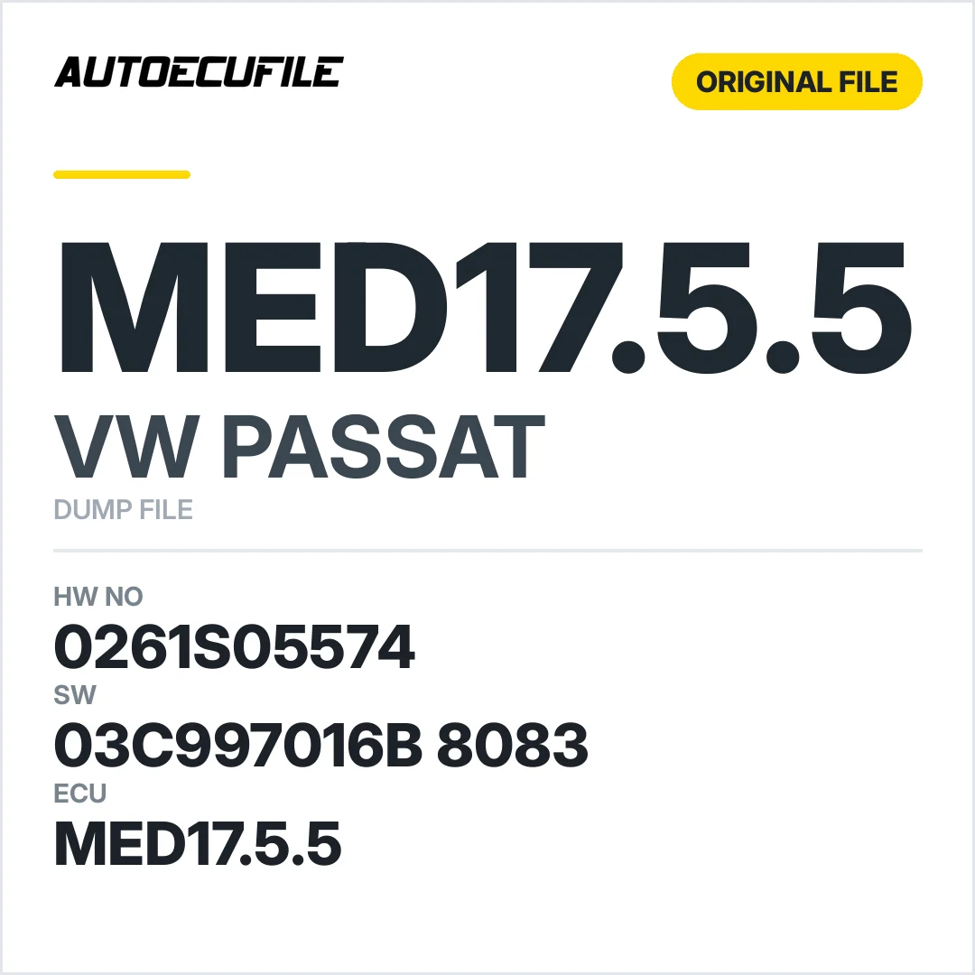 VW PASSAT MED17.5.5 03C997016B 8083 1037512223 DUMP