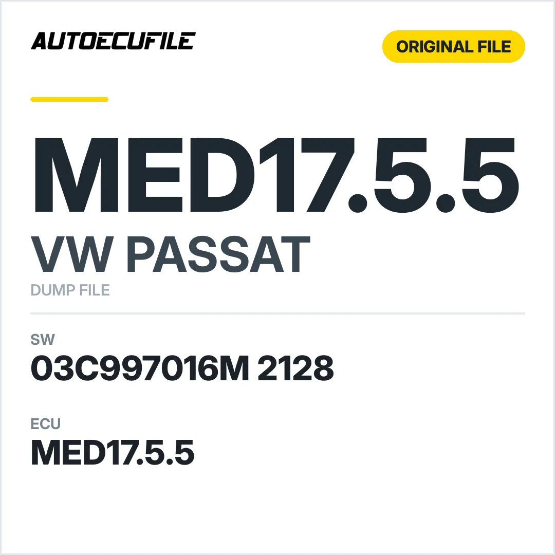 VW PASSAT MED17.5.5 03C997016M 2128 1037520749 DUMP