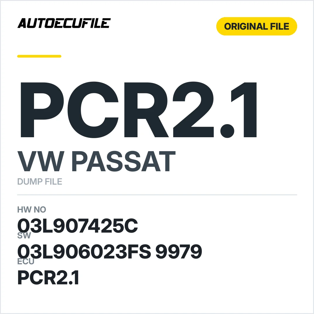 VW PASSAT PCR2.1 03L907425C 03L906023FS 9979 DUMP