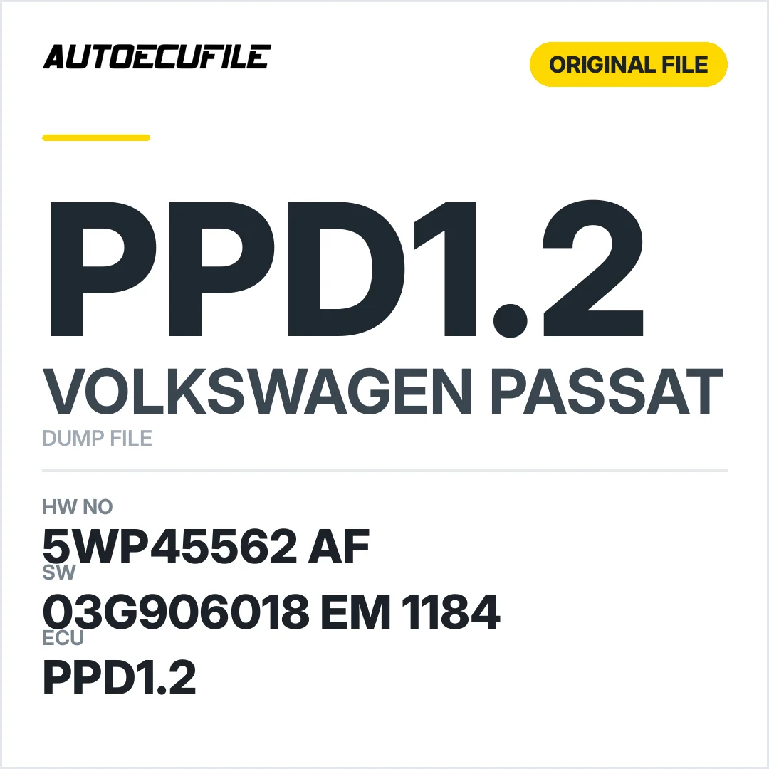 VW PASSAT PPD1.2 5WP45562 AF 03G906018 EM 1184 DUMP