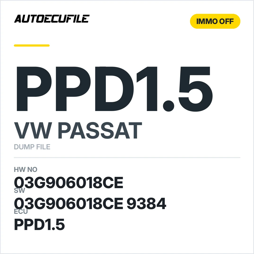 VW PASSAT PPD1.5 03G906018 CE 03G906018CE 9384 IMMO OFF DUMP