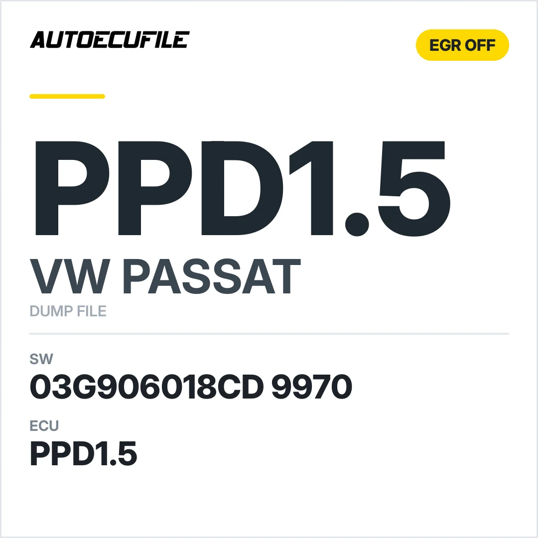 VW PASSAT PPD1.5 03G906018CD 9970 EGR DTC OFF DUMP