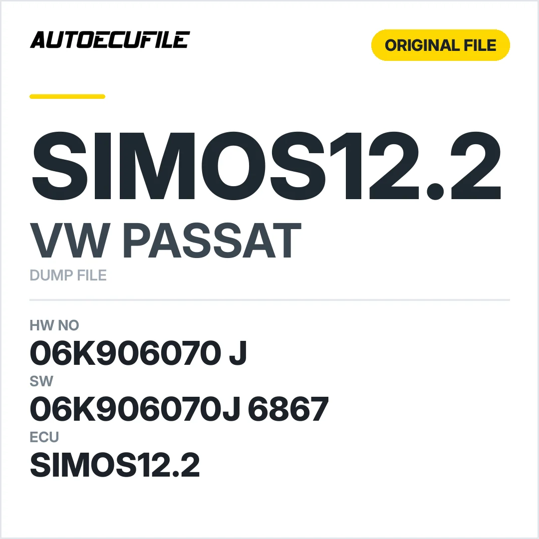 VW PASSAT SIMOS12.2 06K906070 J 06K906070J 6867 DUMP