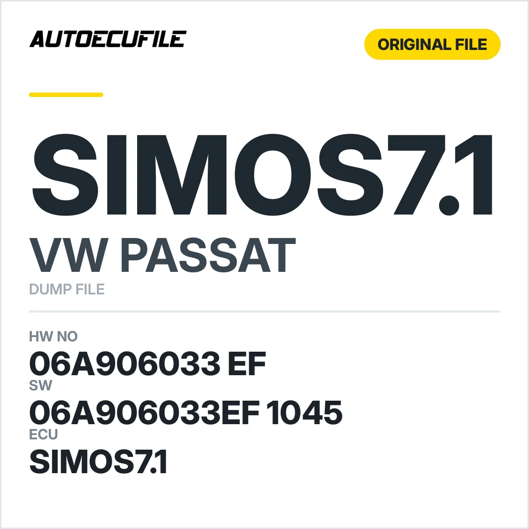 VW PASSAT SIMOS7.1 06A906033 EF 06A906033EF 1045 DUMP