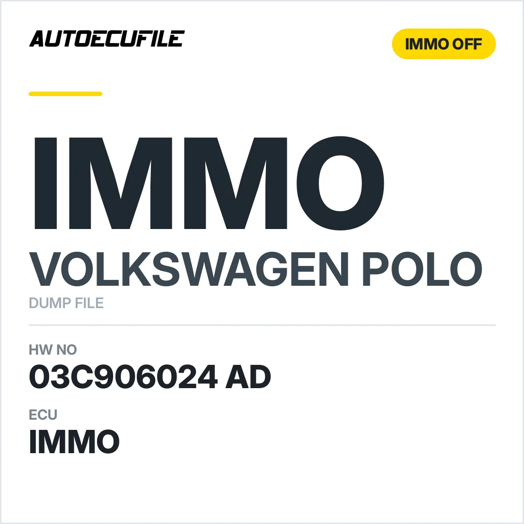 VW POLO 4HV 03C906024 AD IMMO OFF DUMP