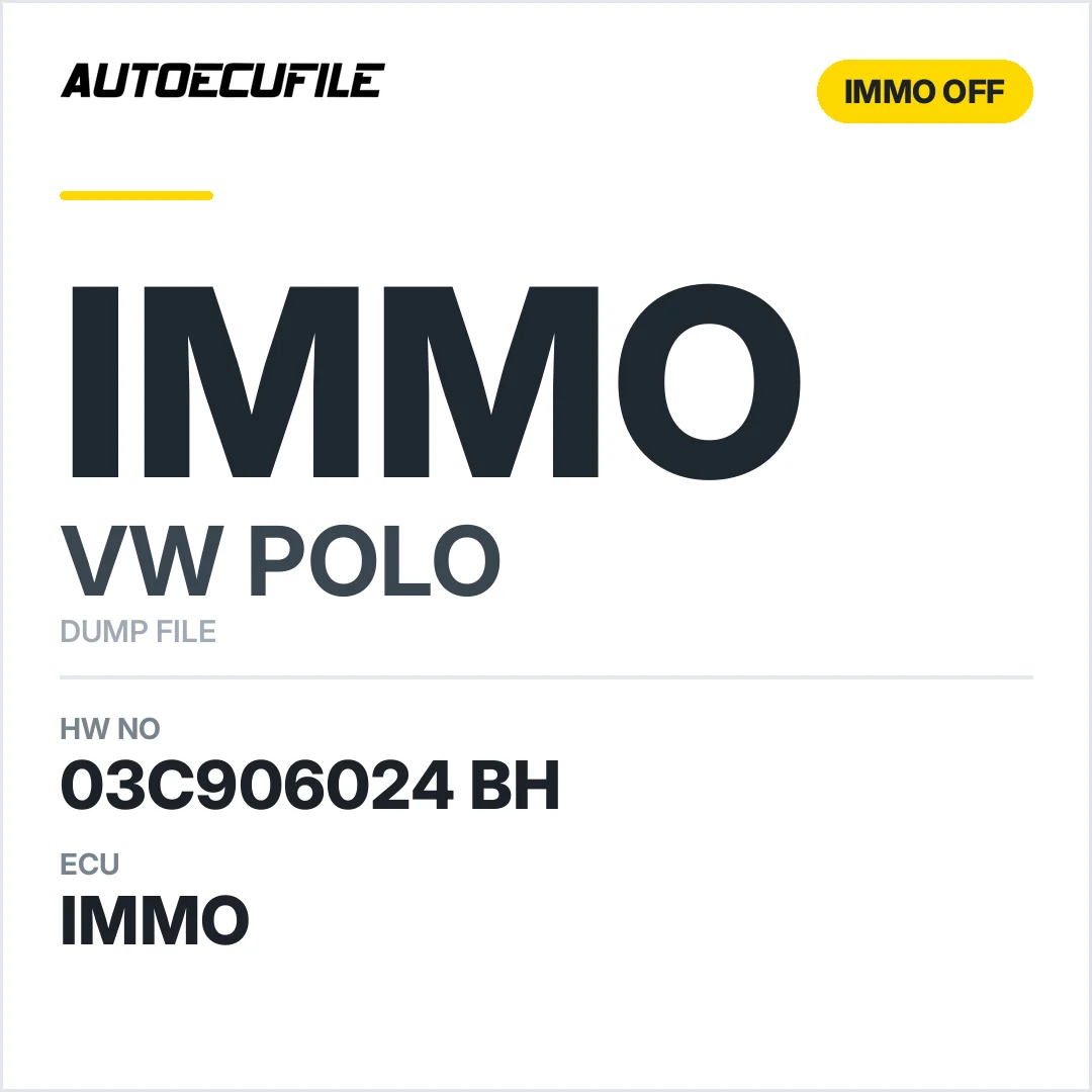 VW POLO 4HV 03C906024 BH IMMO OFF DUMP
