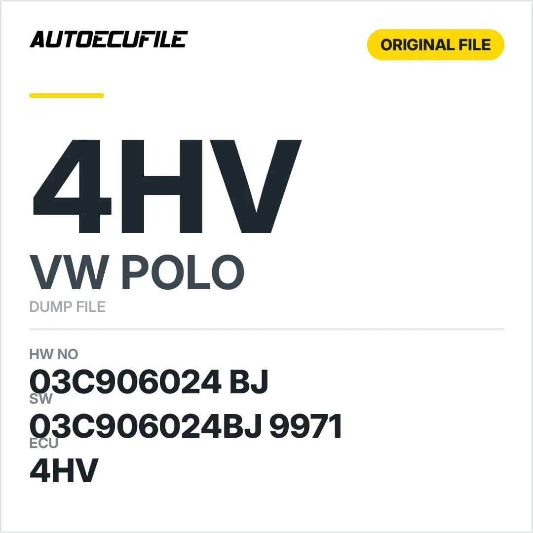 VW POLO 4HV 03C906024 BJ 03C906024BJ 9971 DUMP
