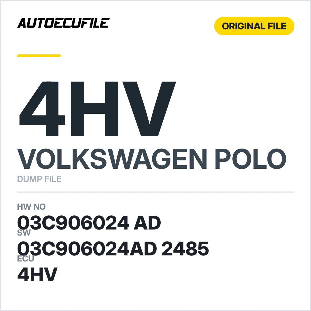 VW POLO 4HV 03C906024AD 2485 DUMP