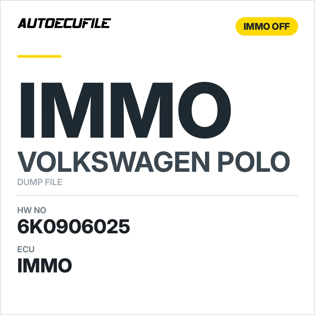 VW POLO 6K0906025 IMMO OFF DUMP