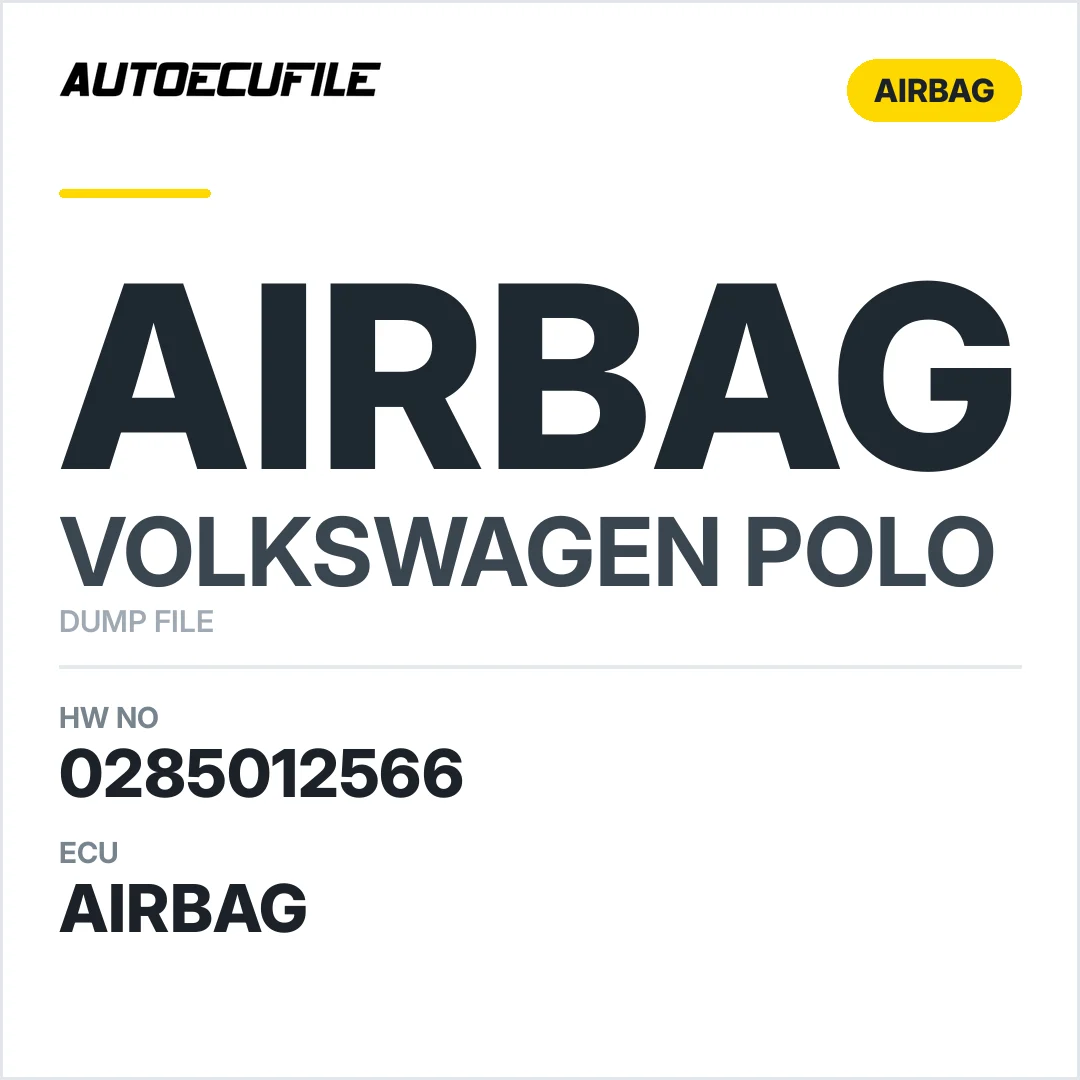 VW POLO AIRBAG 6C0959655D 0285012566 DUMP