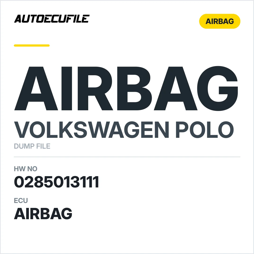 VW POLO AIRBAG 6C0959655H 0285013111 DUMP