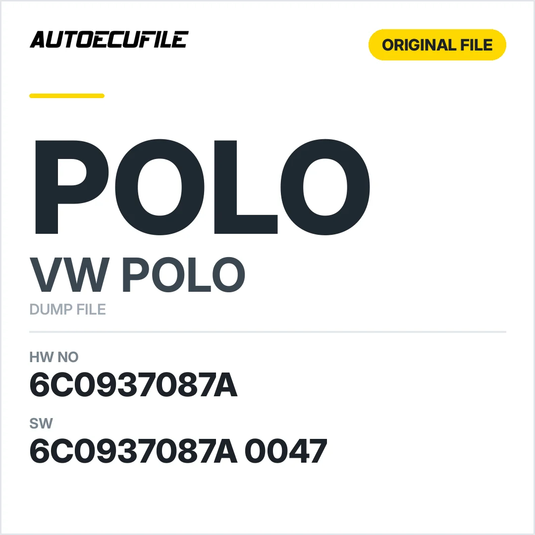 VW POLO BCM 6C0937087A 6C0937087A 0047 DUMP