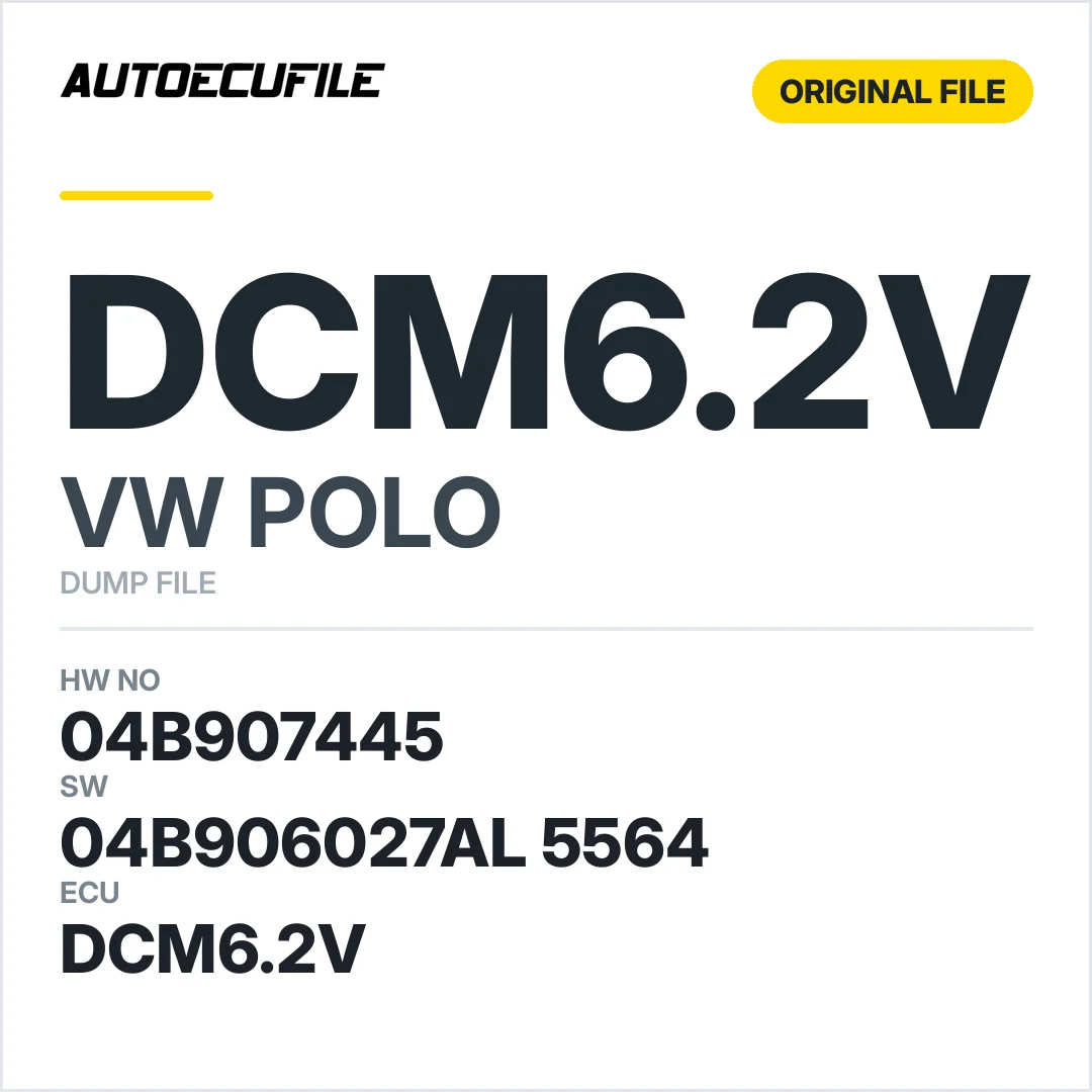 VW POLO DCM6.2V 04B907445 04B906027AL  5564 DUMP