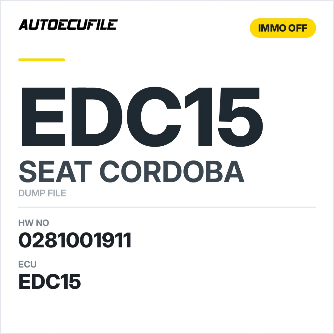 SEAT CORDOBA EDC15 0281001911 038906013AB  IMMO OFF DUMP