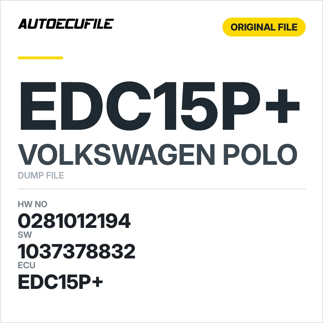 VW POLO EDC15P+ 0281012194 1037378832 DUMP
