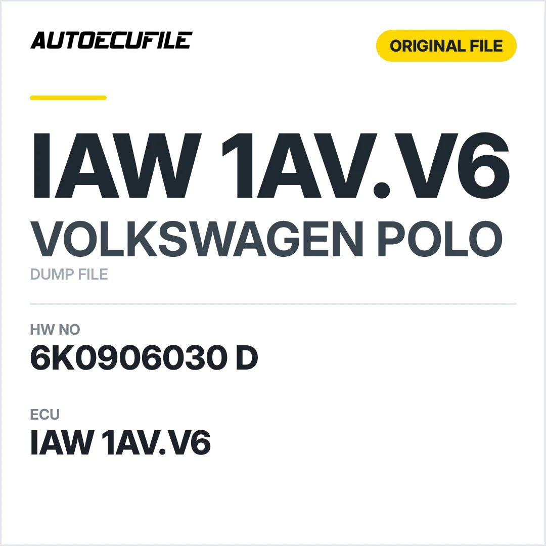 VW POLO IAW 1AV.V6 6K0906030 D DUMP