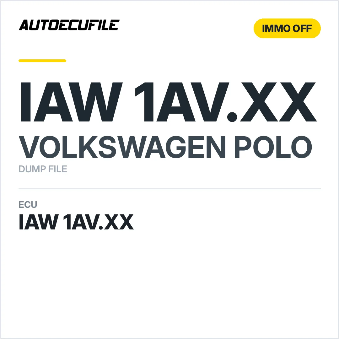 VW POLO IAW 1AV.XX IMMO OFF DUMP