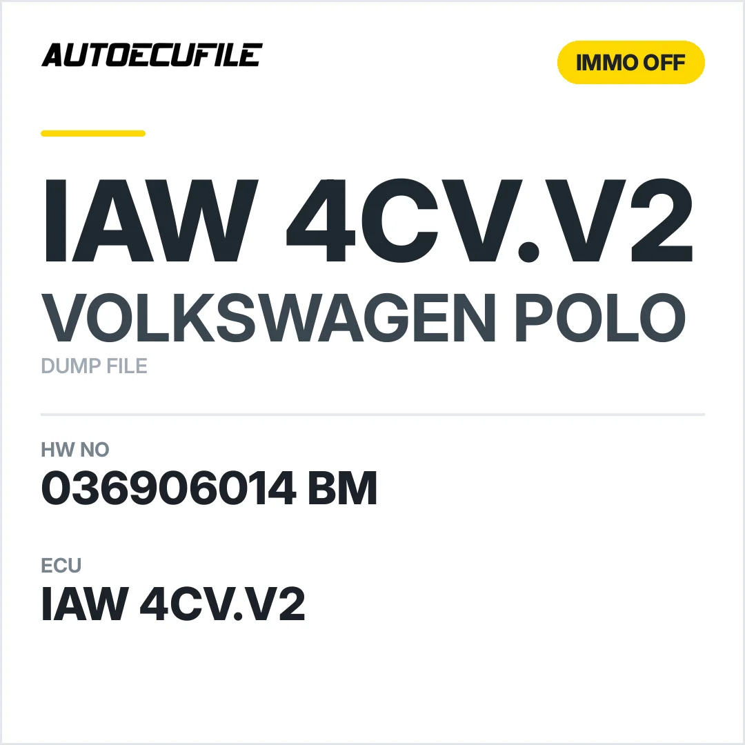 VW POLO IAW 4CV.V2 036906014 BM IMMO OFF DUMP