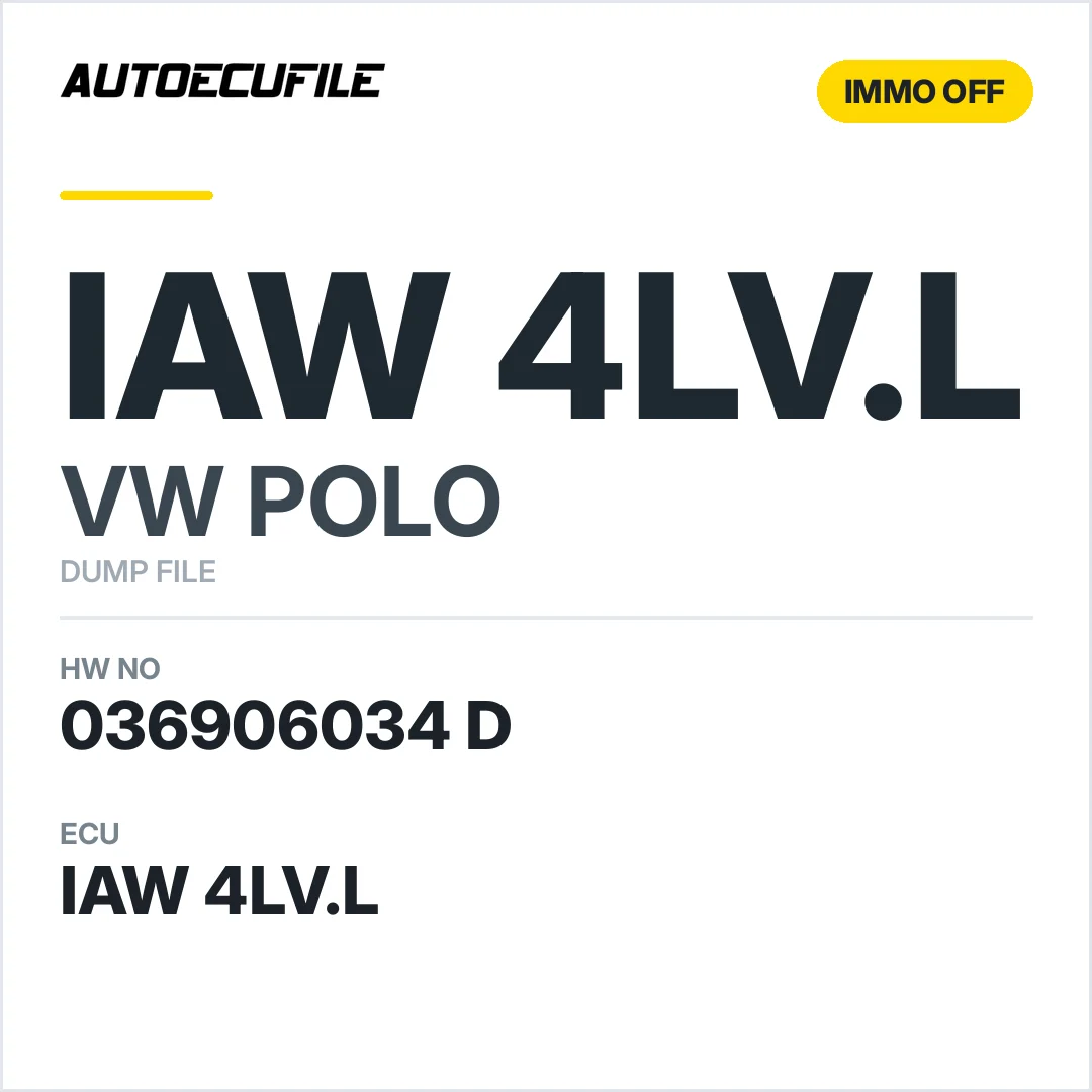 VW POLO IAW 4LV.L 036906034 D IMMO OFF DUMP