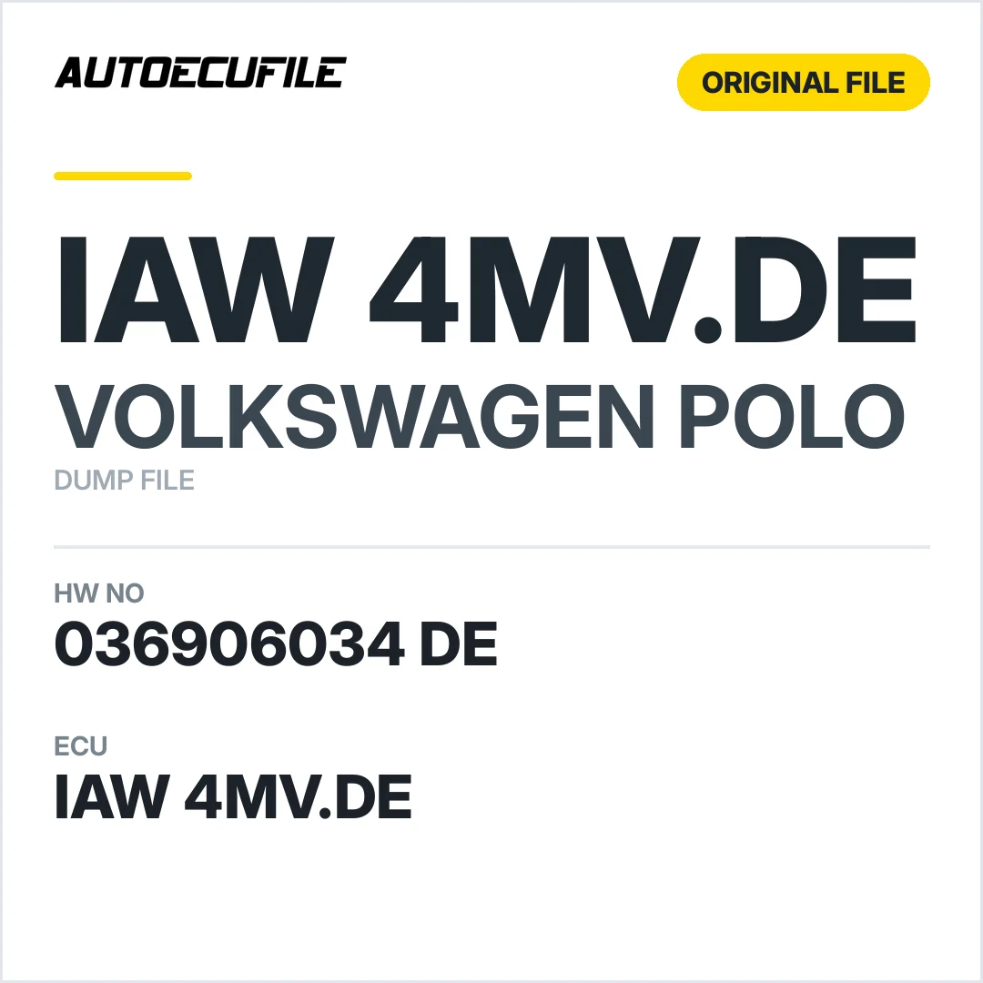 VW POLO IAW 4MV.DE 036906034 DE DUMP