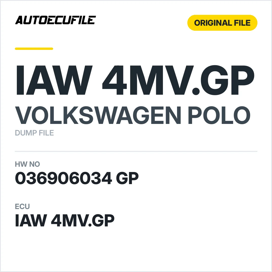 VW POLO IAW 4MV.GP 036906034 GP DUMP