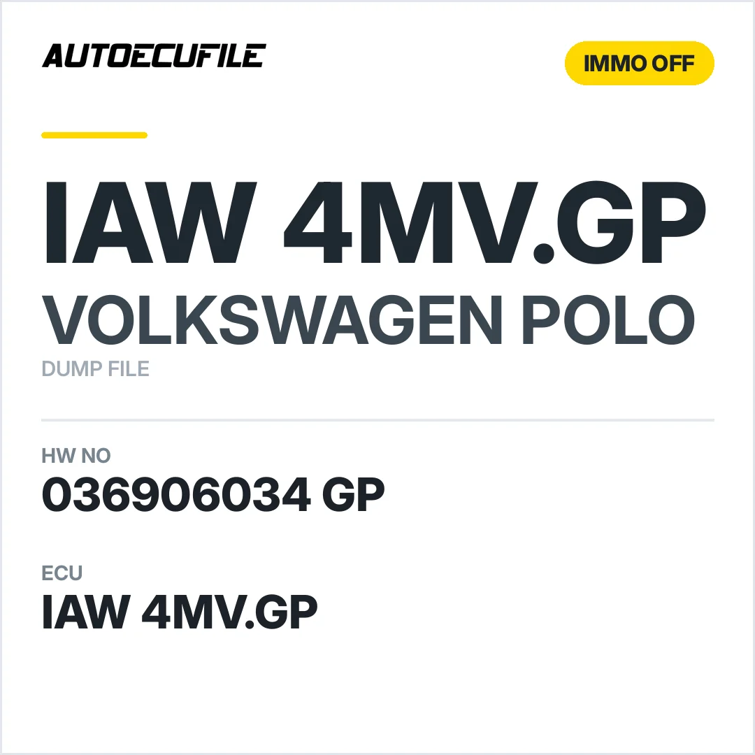 VW POLO IAW 4MV.GP 036906034 GP IMMO OFF DUMP
