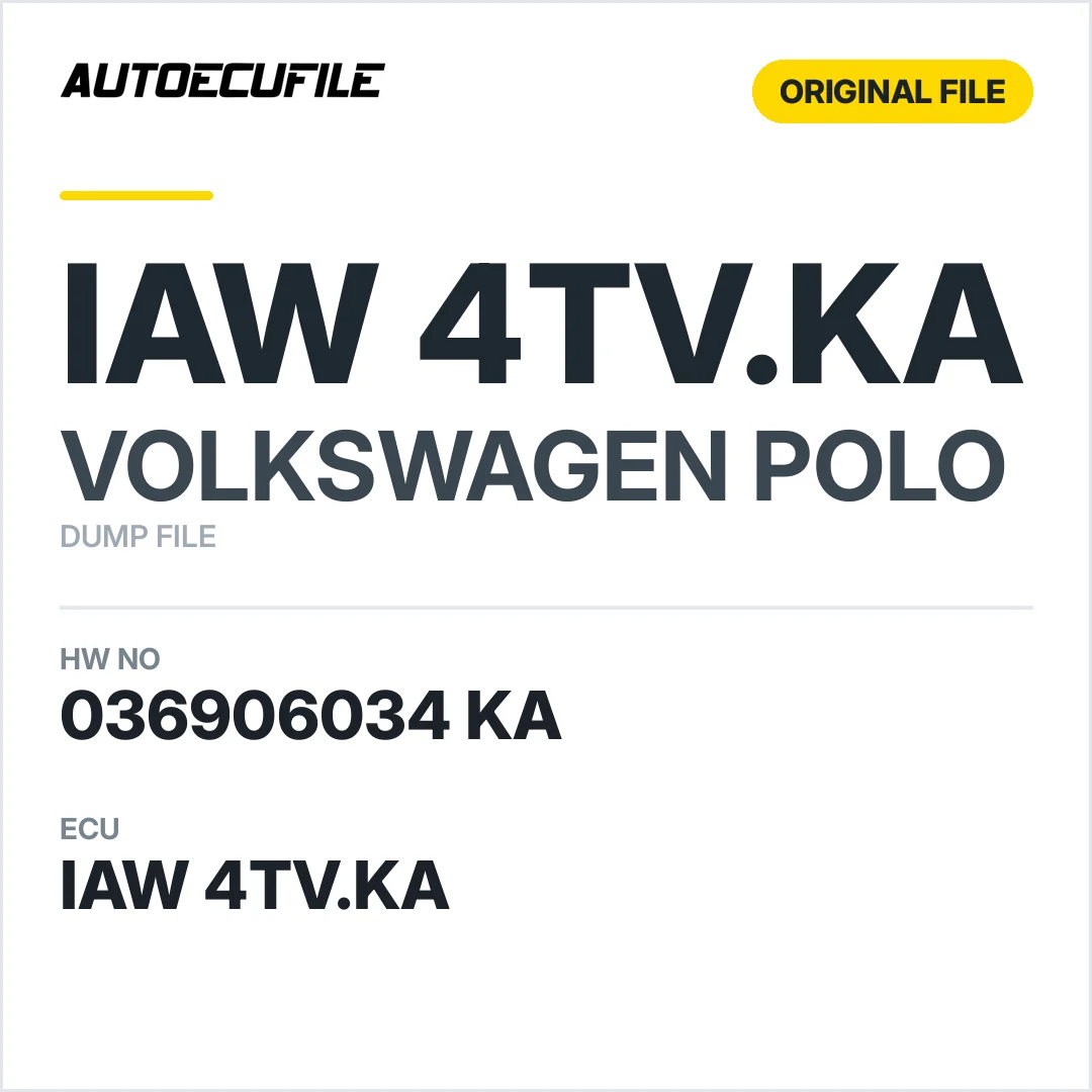 VW POLO IAW 4TV.KA 036906034 KA DUMP