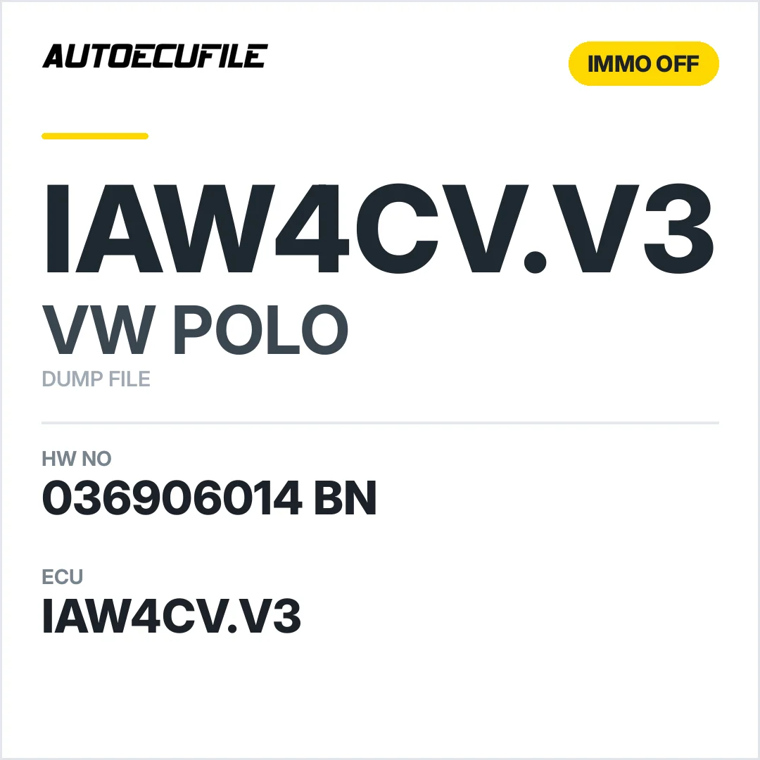 VW POLO IAW4CV.V3 036906014 BN IMMO OFF DUMP