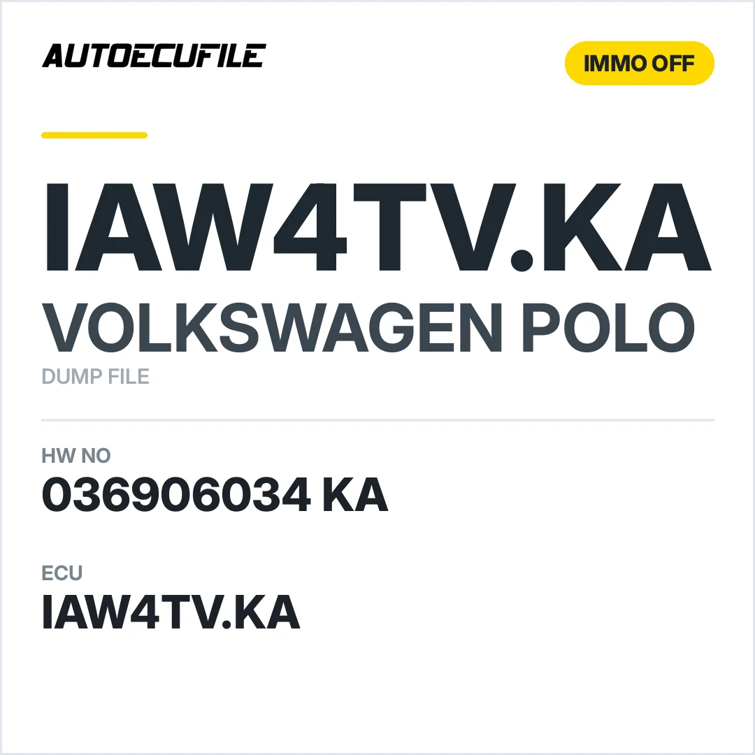 VW POLO IAW4TV.KA  036906034 KA IMMO OFF DUMP