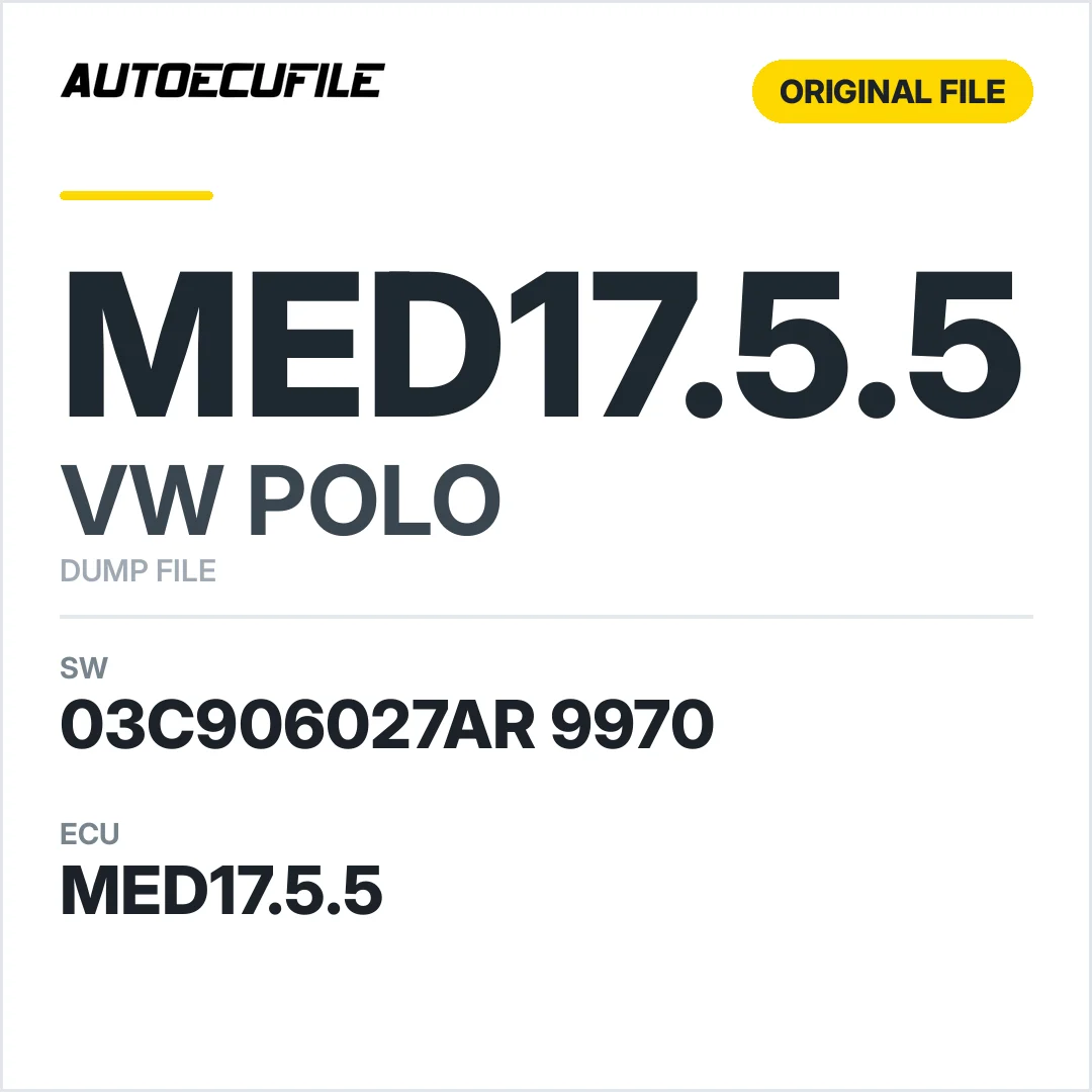 VW POLO MED17.5.5 03C906027AR 9970 1037526498 DUMP