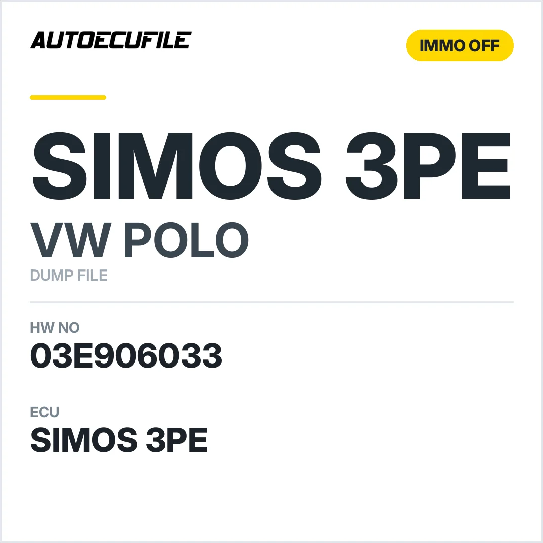 VW POLO SIMOS 3PE 03E906033 5WP40163 03 IMMO OFF DUMP